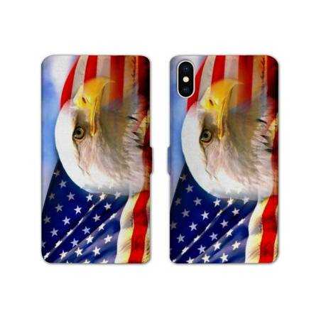 RV Housse cuir portefeuille Iphone x Amerique