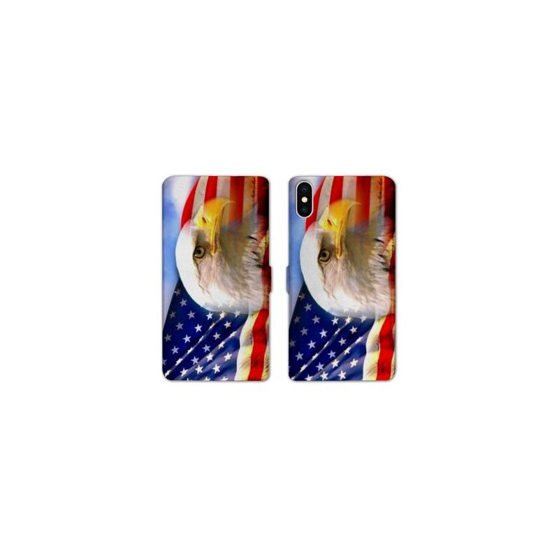 RV Housse cuir portefeuille Iphone x Amerique