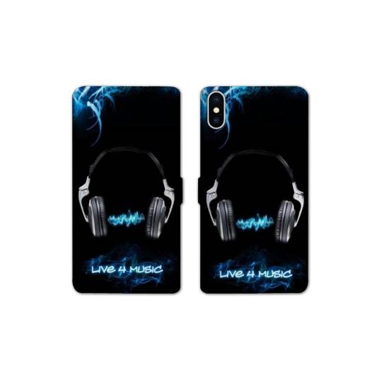 RV Housse cuir portefeuille Iphone x techno