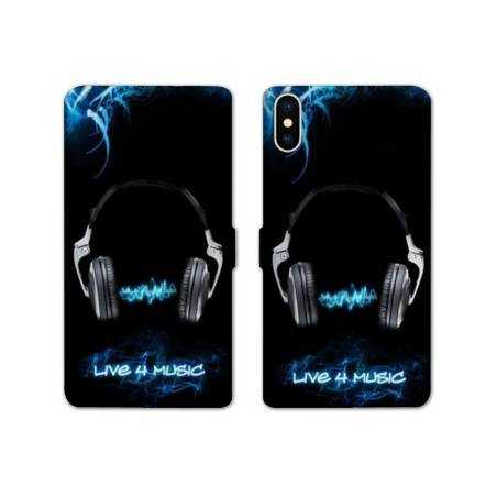 RV Housse cuir portefeuille Iphone x techno