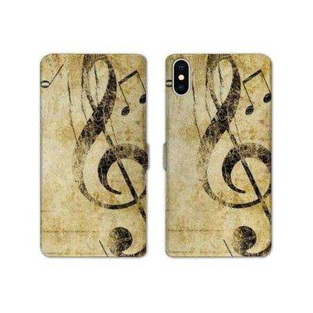 RV Housse cuir portefeuille Iphone x Musique