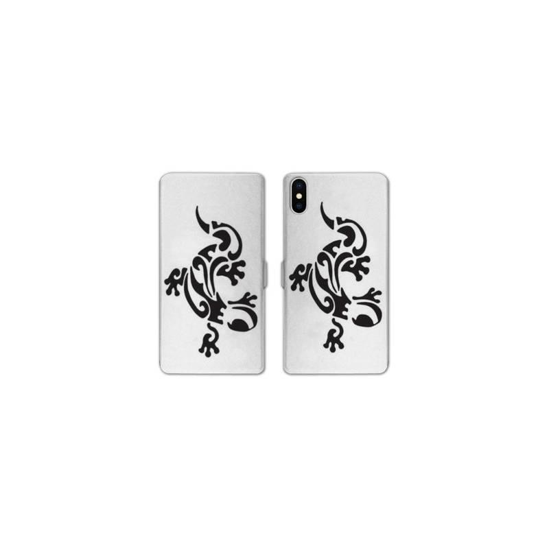 RV Housse cuir portefeuille Iphone x animaux