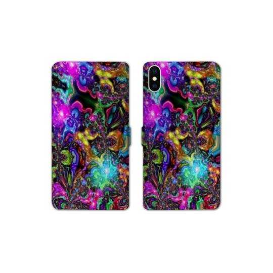 RV Housse cuir portefeuille Iphone x Psychedelic