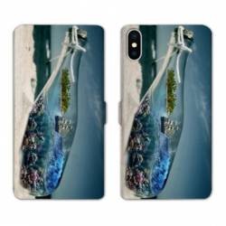 RV Housse cuir portefeuille Iphone x Mer
