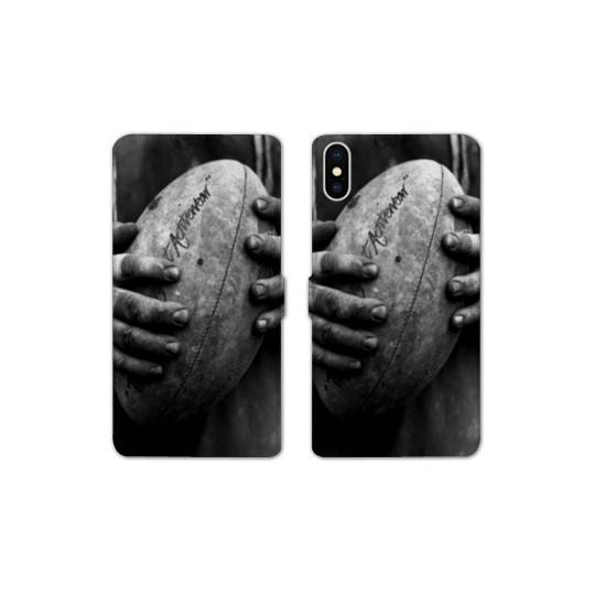 RV Housse cuir portefeuille Iphone x Rugby