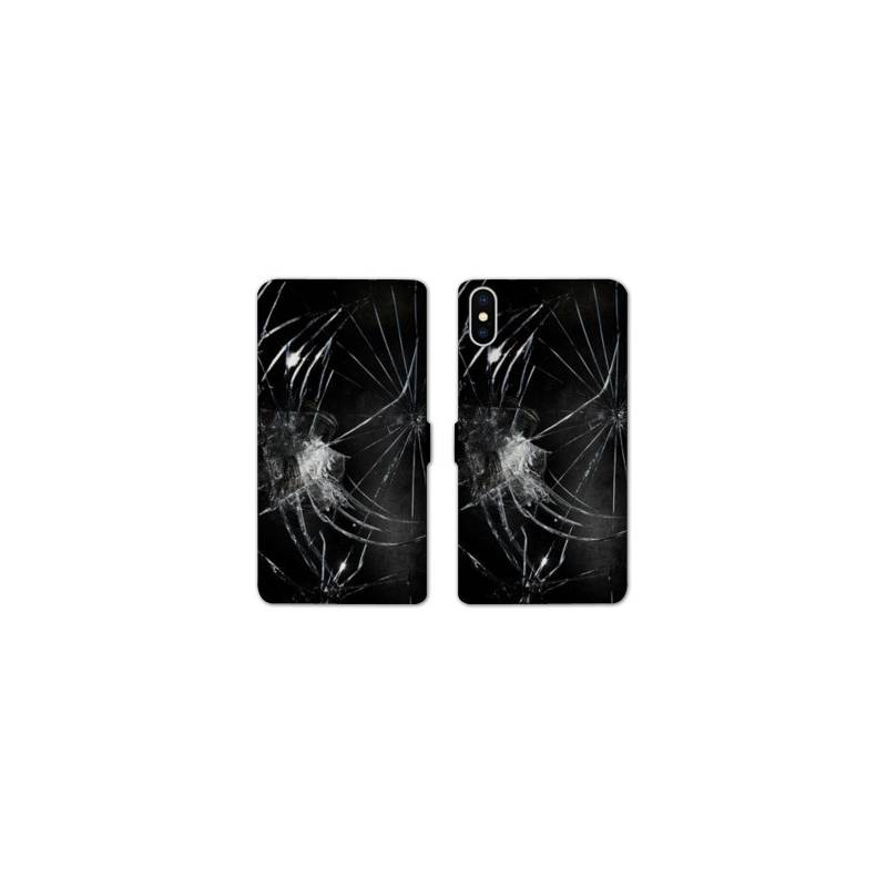 RV Housse cuir portefeuille Iphone x Trompe oeil