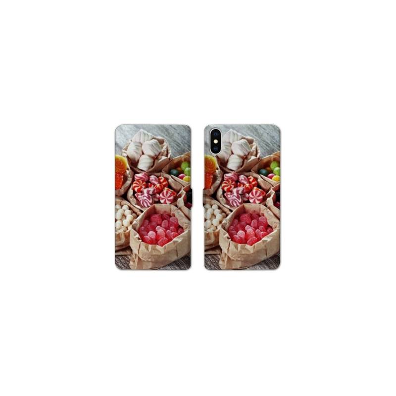 RV Housse cuir portefeuille Iphone x Gourmandise