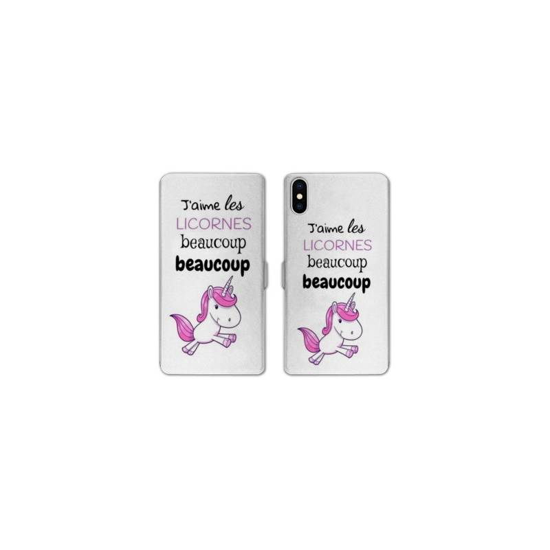 RV Housse cuir portefeuille Iphone x Decale