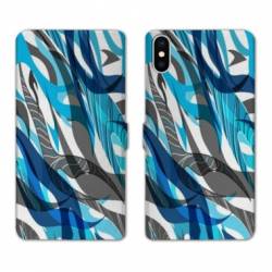 RV Housse cuir portefeuille Iphone x Etnic abstrait