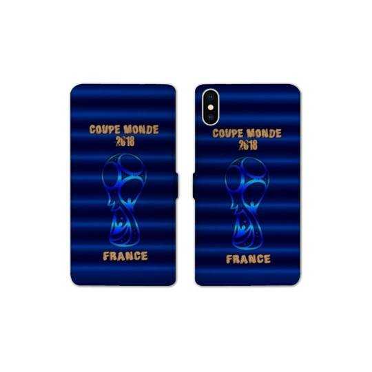 RV Housse cuir portefeuille Iphone X coupe monde football 2018