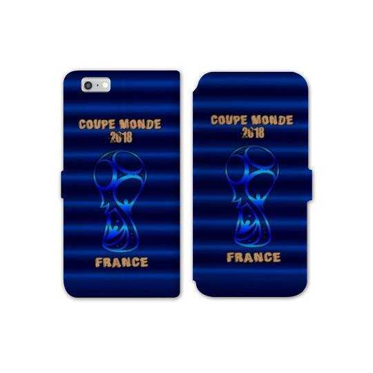 RV Housse cuir portefeuille Iphone 8 coupe monde football 2018