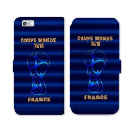 RV Housse cuir portefeuille Iphone 8 coupe monde football 2018