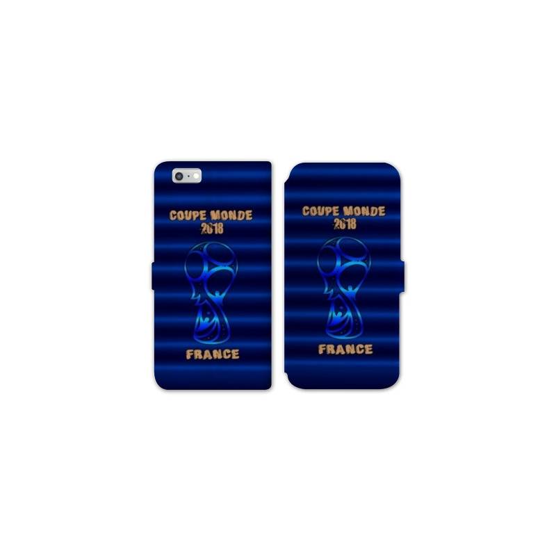 RV Housse cuir portefeuille Iphone 7 coupe monde football 2018