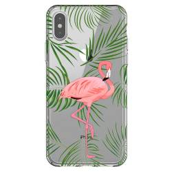 Coque transparente Iphone XS Flamant Rose