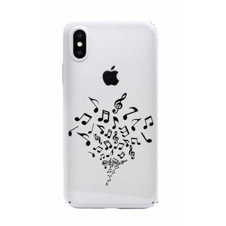 Coque transparente Iphone XS note musique