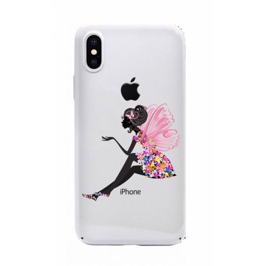 Coque transparente Iphone XS magique fee fleurie