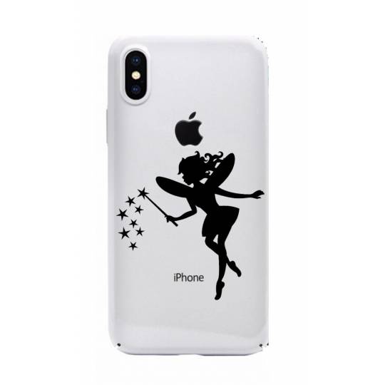 Coque transparente Iphone XS magique fee noir