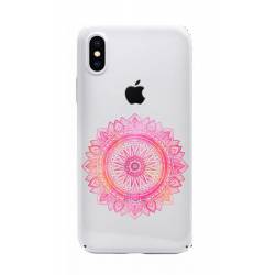 Coque transparente Iphone XS mandala rose