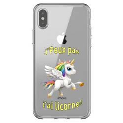 Coque transparente Iphone XS jpeux pas jai licorne