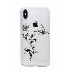 Coque transparente Iphone XS feminine envol fleur