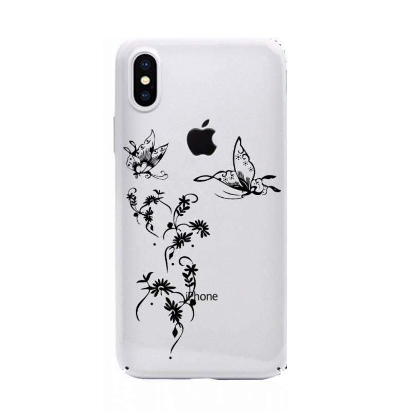 Coque transparente Iphone XS feminine envol fleur