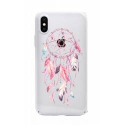 Coque transparente Iphone XS feminine attrape reve rose