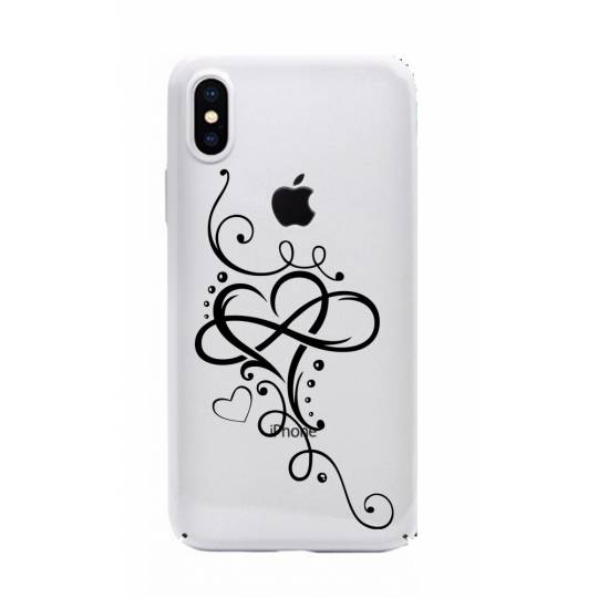 Coque transparente Iphone XS feminine cœur infini