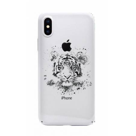 Coque transparente Iphone XS tigre