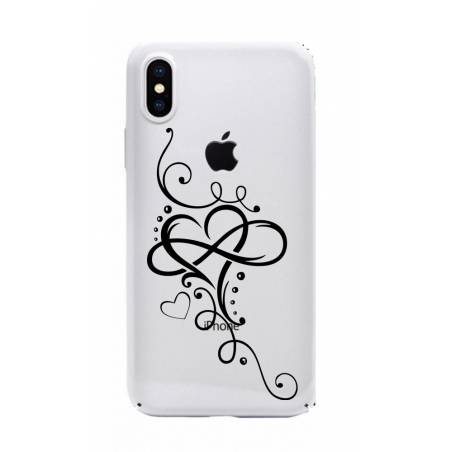 Coque transparente Iphone XS Max feminine cœur infini