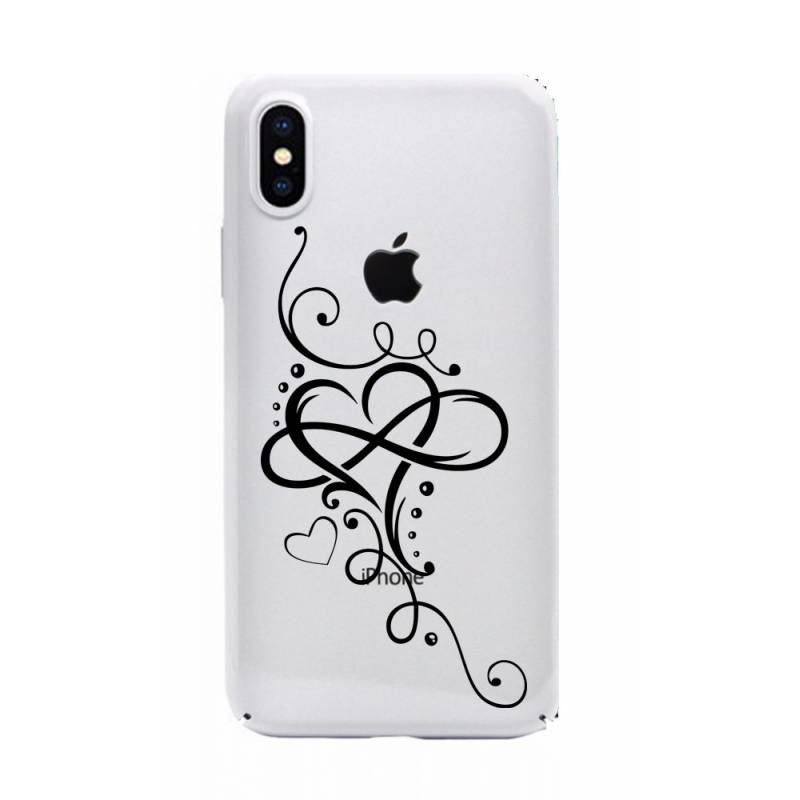 Coque transparente Iphone XS Max feminine cœur infini