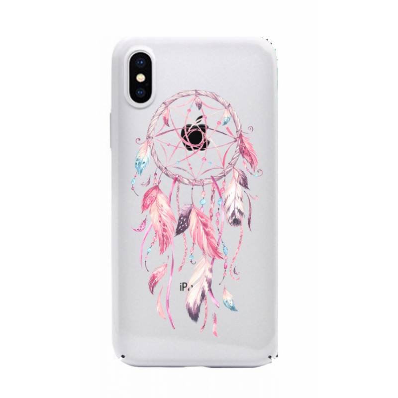 Coque transparente Iphone XS Max feminine attrape reve rose