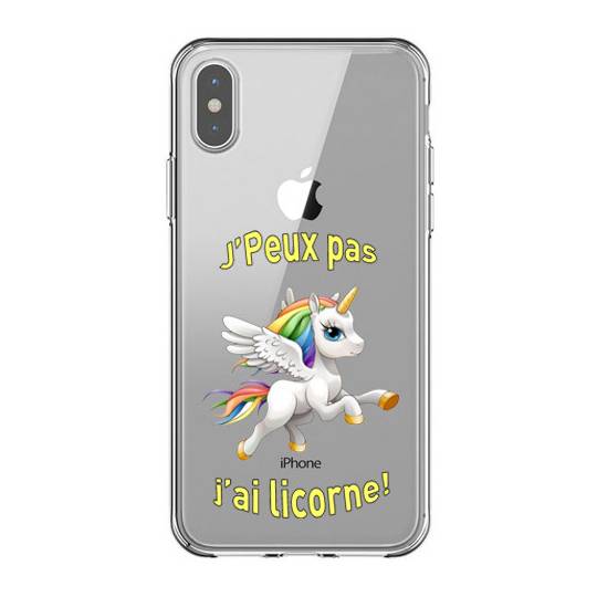 Coque transparente Iphone XS Max jpeux pas jai licorne
