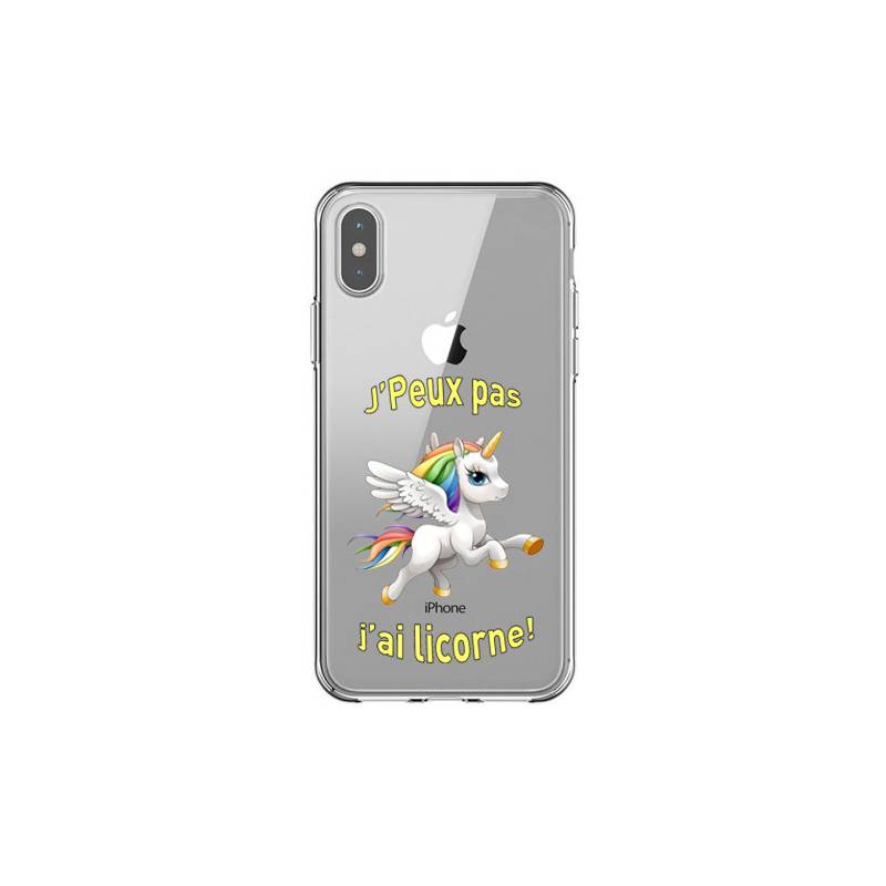 Coque transparente Iphone XS Max jpeux pas jai licorne
