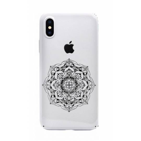 Coque transparente Iphone XS Max mandala noir