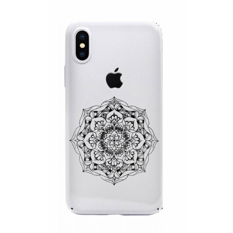 Coque transparente Iphone XS Max mandala noir