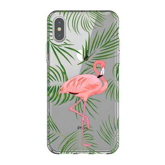 Coque transparente Iphone XS Max Flamant Rose