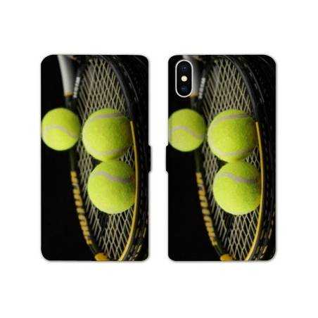 RV Housse cuir portefeuille Iphone XS Max Tennis