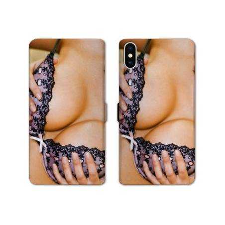 RV Housse cuir portefeuille Iphone XS Max Sexy