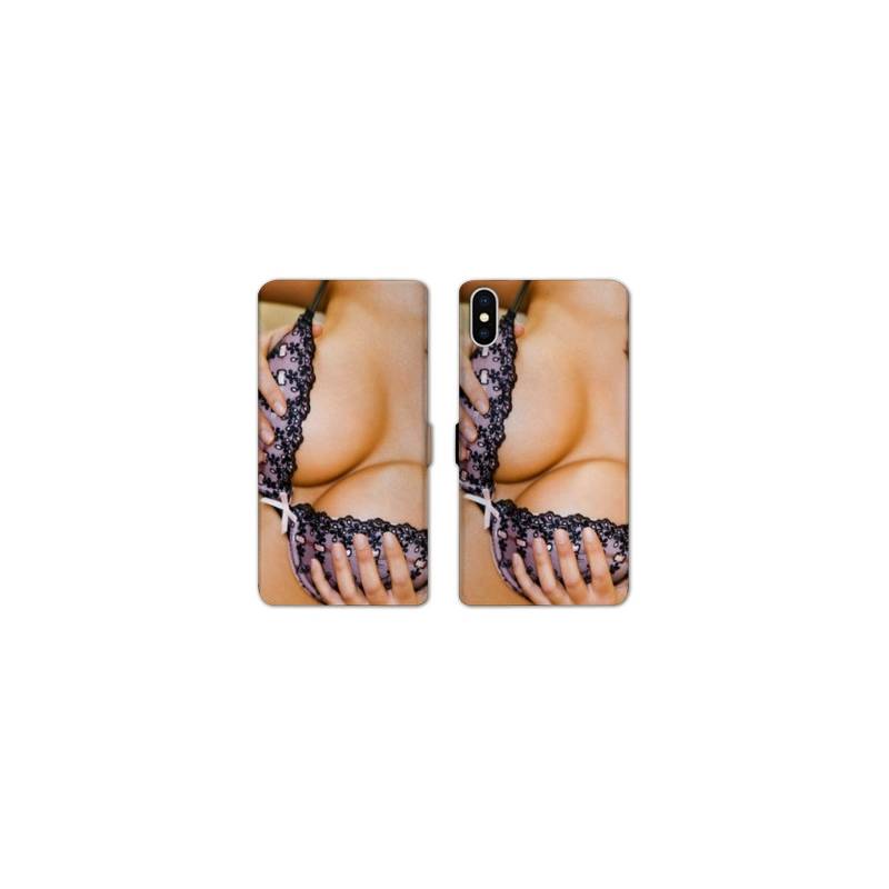 RV Housse cuir portefeuille Iphone XS Max Sexy