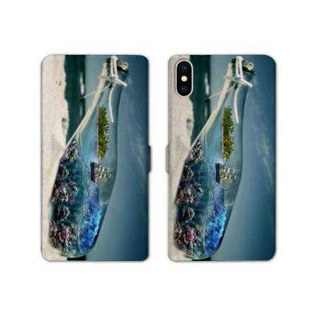 RV Housse cuir portefeuille Iphone XS Max Mer