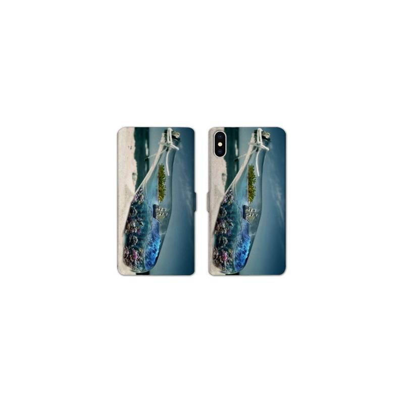 RV Housse cuir portefeuille Iphone XS Max Mer