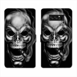 RV Housse cuir portefeuille Samsung Galaxy S10 tete de mort