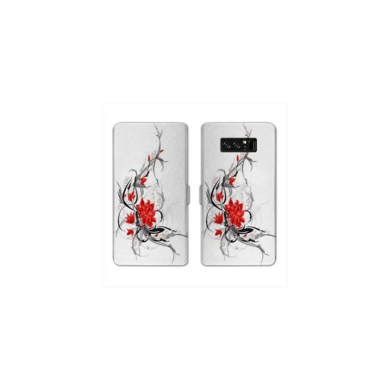 RV Housse cuir portefeuille Samsung Galaxy S10 fleurs