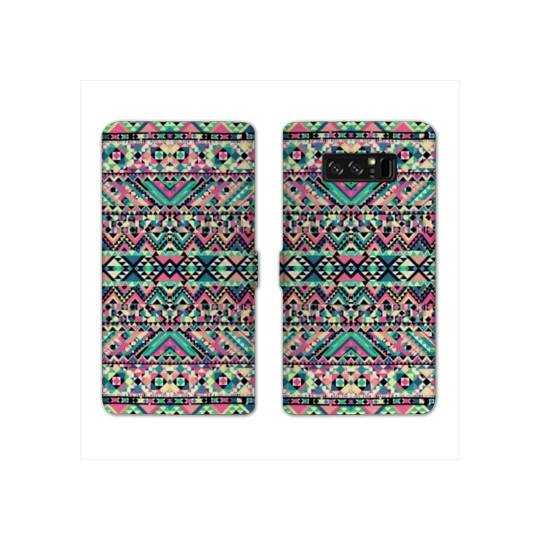 RV Housse cuir portefeuille Samsung Galaxy S10 motifs Aztec azteque