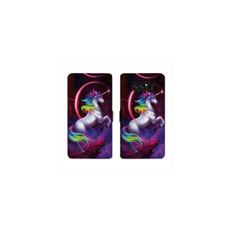 RV Housse cuir portefeuille Samsung Galaxy S10 Licorne