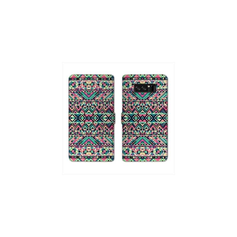 RV Housse cuir portefeuille Samsung Galaxy S10 PLUS motifs Aztec azteque
