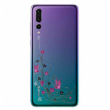 Coque transparente Huawei P30 Pro feminine fleur papillon