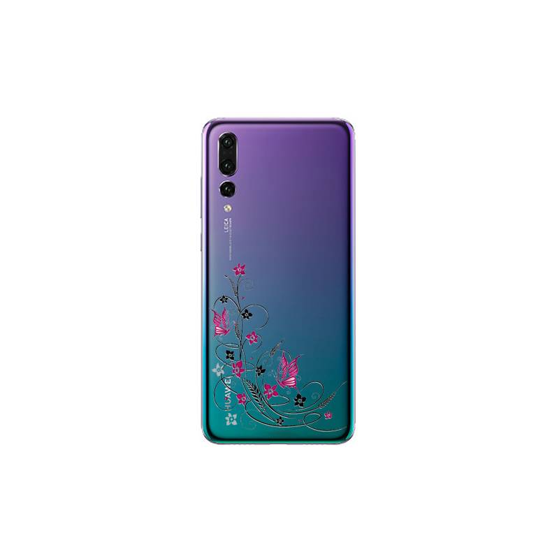 Coque transparente Huawei P30 Pro feminine fleur papillon