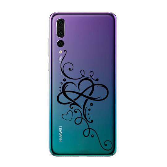 Coque transparente Huawei P30 Pro feminine cœur infini