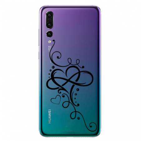 Coque transparente Huawei P30 Pro feminine cœur infini